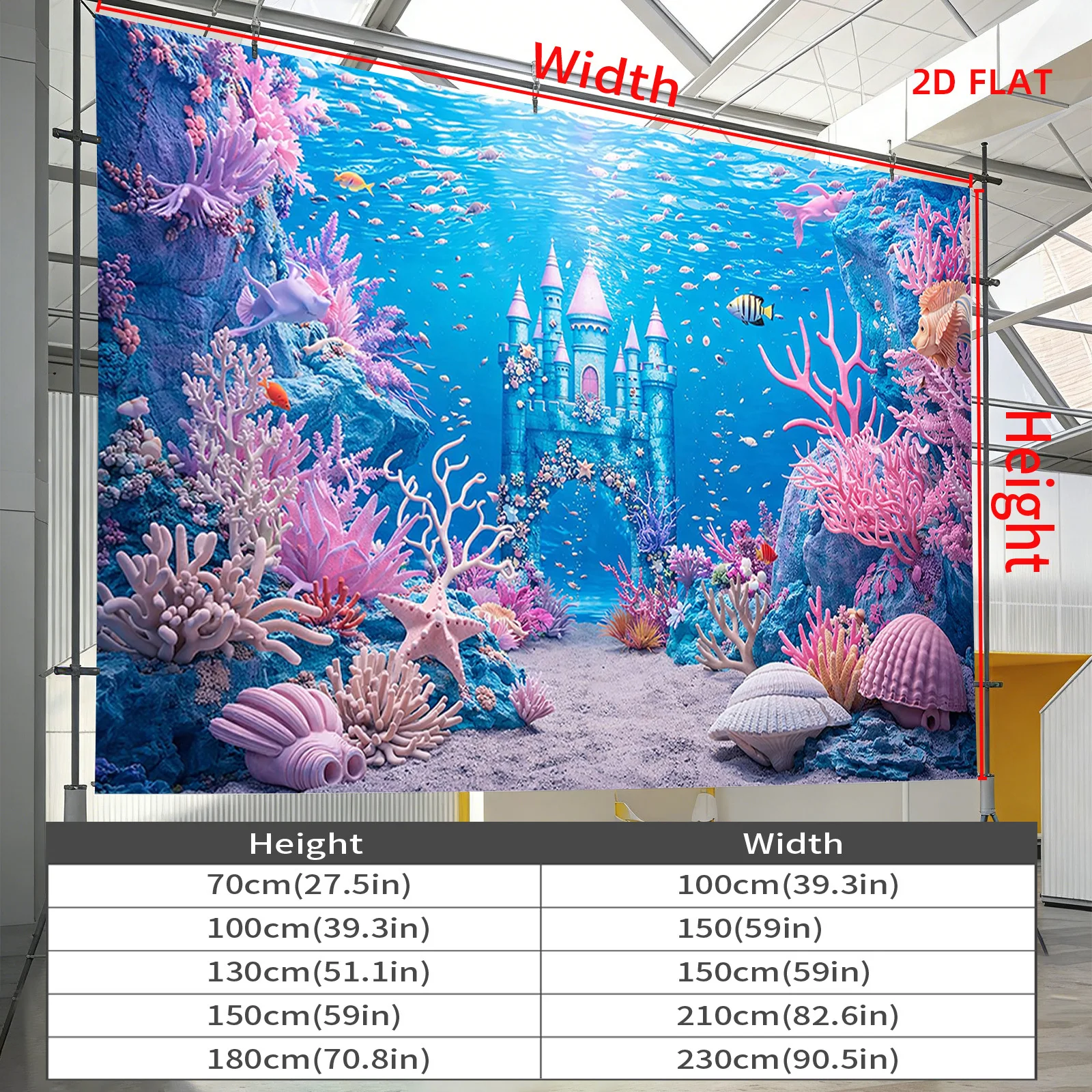 Deep Sea Fantasy Ocean Coral Tapestry Wall Hanging Tropical Under Water Sea Life Art Print Polyester Home Decor Palace