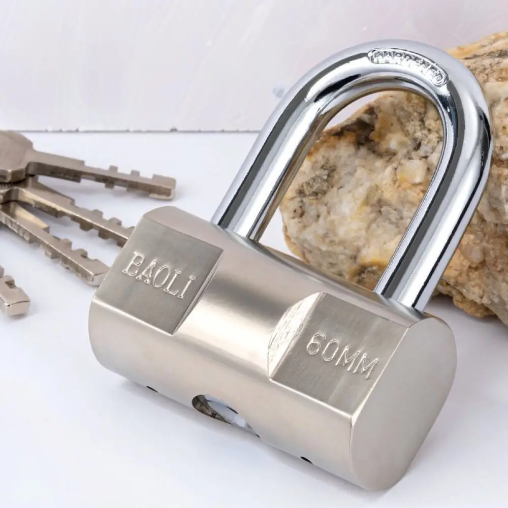 Universal Security Padlock Stainless Steel Copper Core Lock Anti Rust Durable For Outdoor Gate Shed Garage Storage