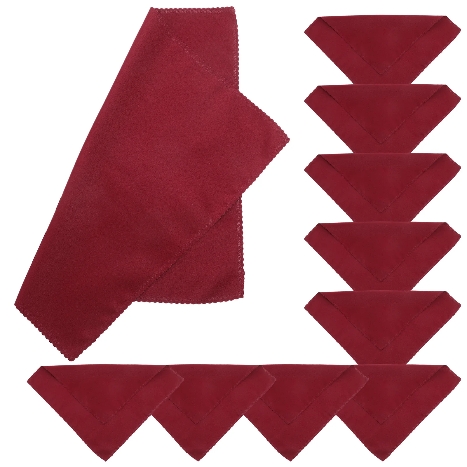 

10pcs Solid Color Napkins Cloth Napkin Set Dark Red Dinner Napkin Bulk For Party Wedding Home Hotel Restaurant Use Fabric Table