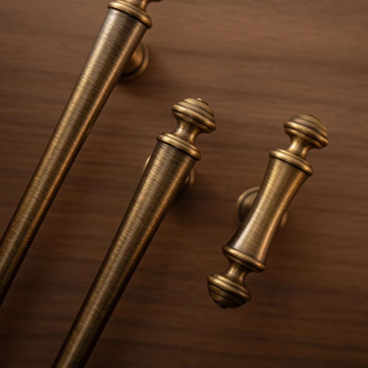 Antique brushed brass cabinet pull 27