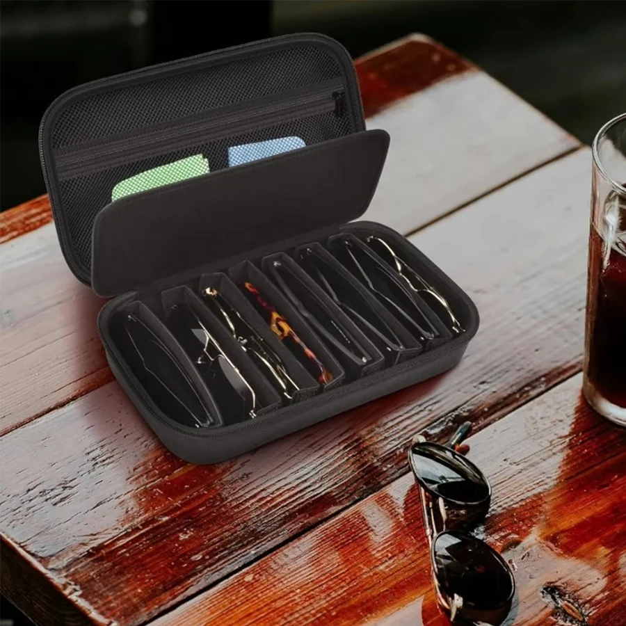 صناديق تنظيم النظارات العصرية للسفر، صندوق تخزين النظارات الشمسية، حامل تخزين عصري للنظارات والكابلات الرجالية #6