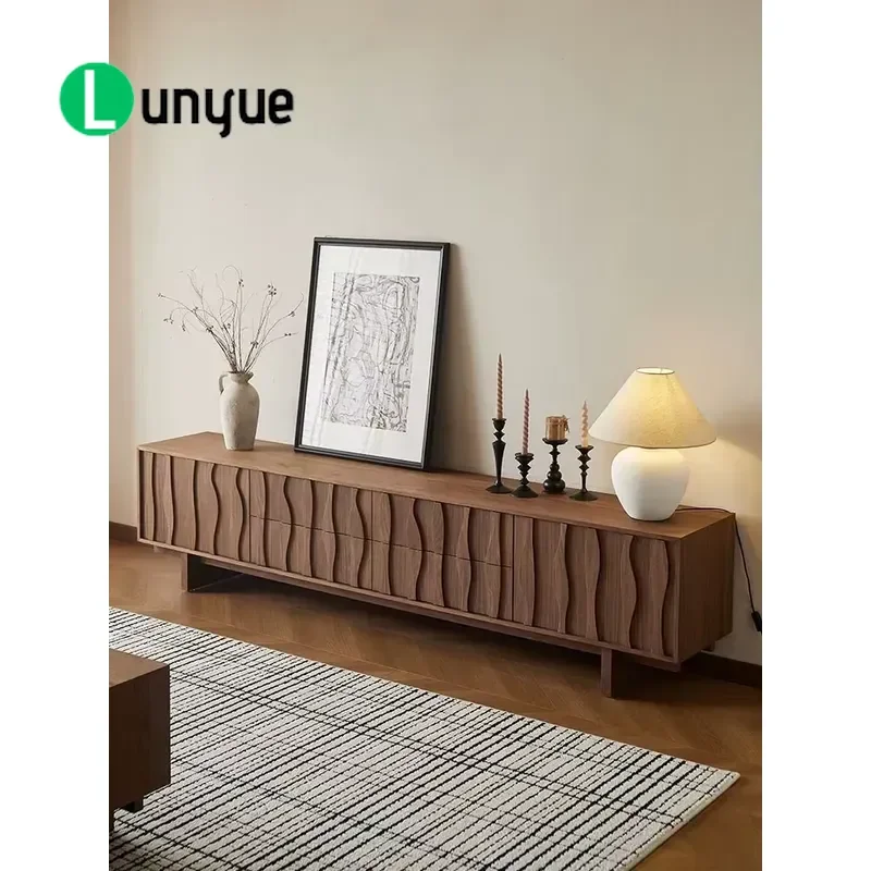 Nordic Modern Style Living Room TV Cabinet and Storage Rack Eco Friendly Wooden Media Console for Home Entertainment Center