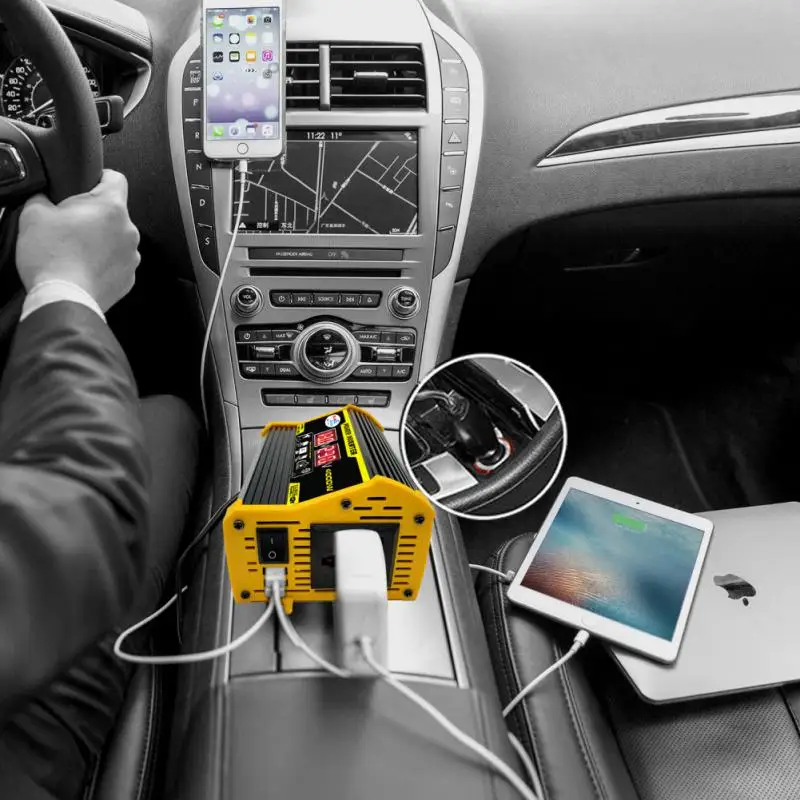 

Voltage Display 4000W Car Power Inverter 12V to 220V 110V Dual USB Converter