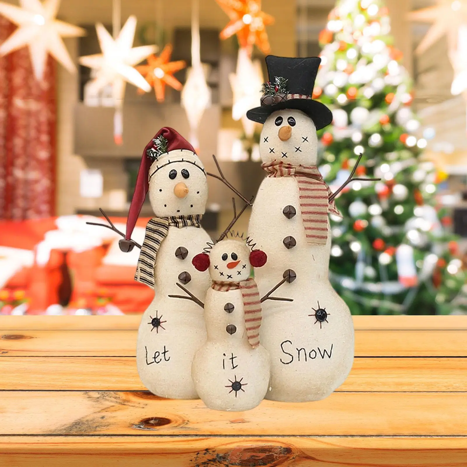 

Christmas Plush Snowman Doll Gift Plush Doll for Fireplace Living Room Shelf