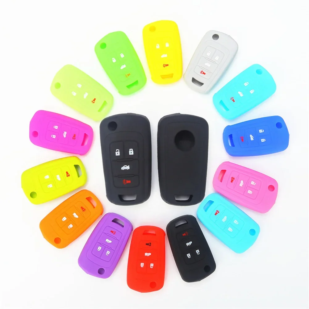 Silicone Car Key Case Cover Flip Remote Car Key Protector Skin Shell Fob for Buick Lacrosse Regal Verano GL8 for Opel Vauxhall