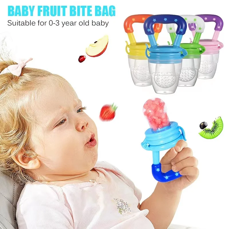 Baby Fruit Eating Supplement Photography Accessories Food Grade Silicone Teether Baby Puree Bag Teething Stick