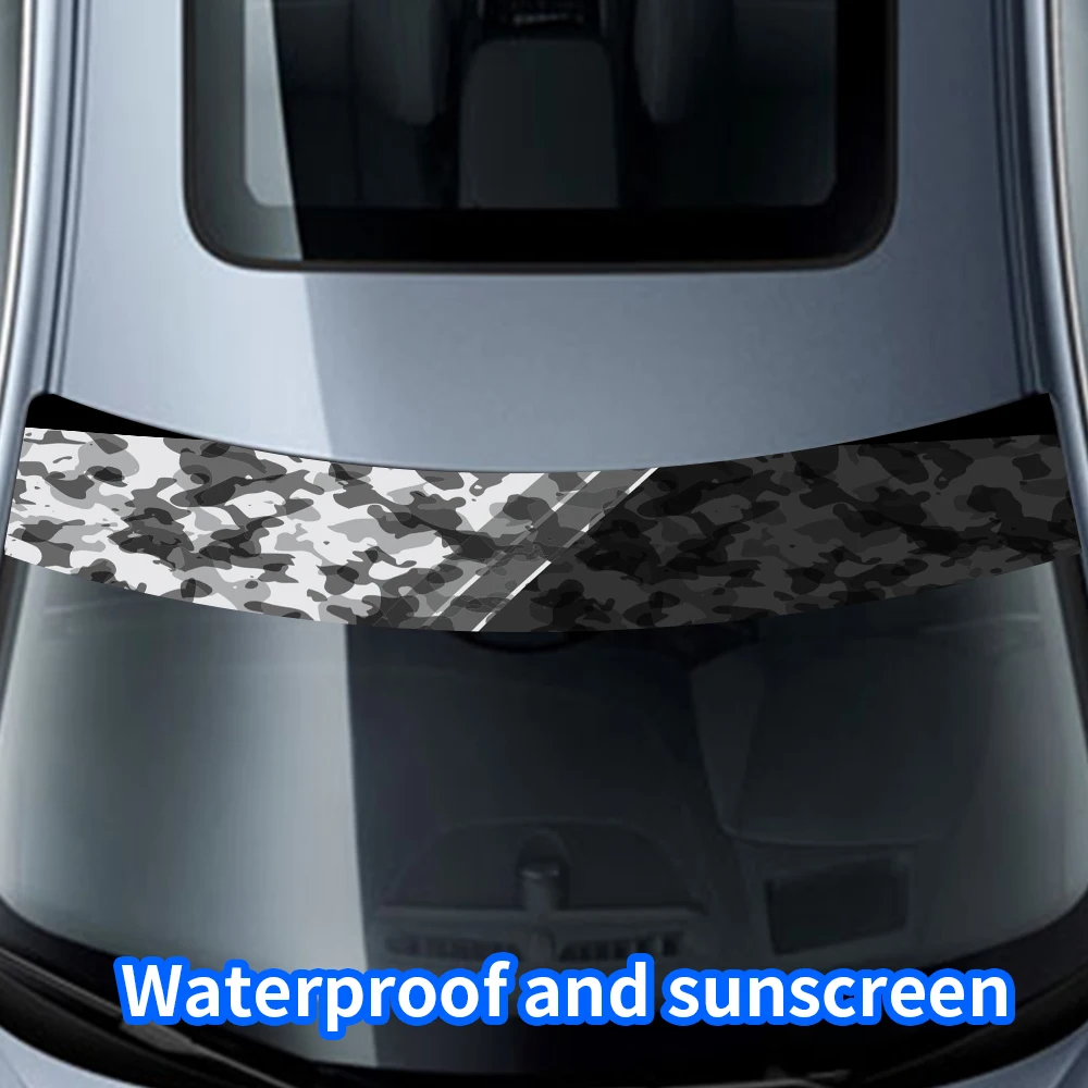 Texture Map Car Front Rear Windshield Decor Window Vinyl Waterproof Decal Windscreen Banner Decal Window Sticker Accessories