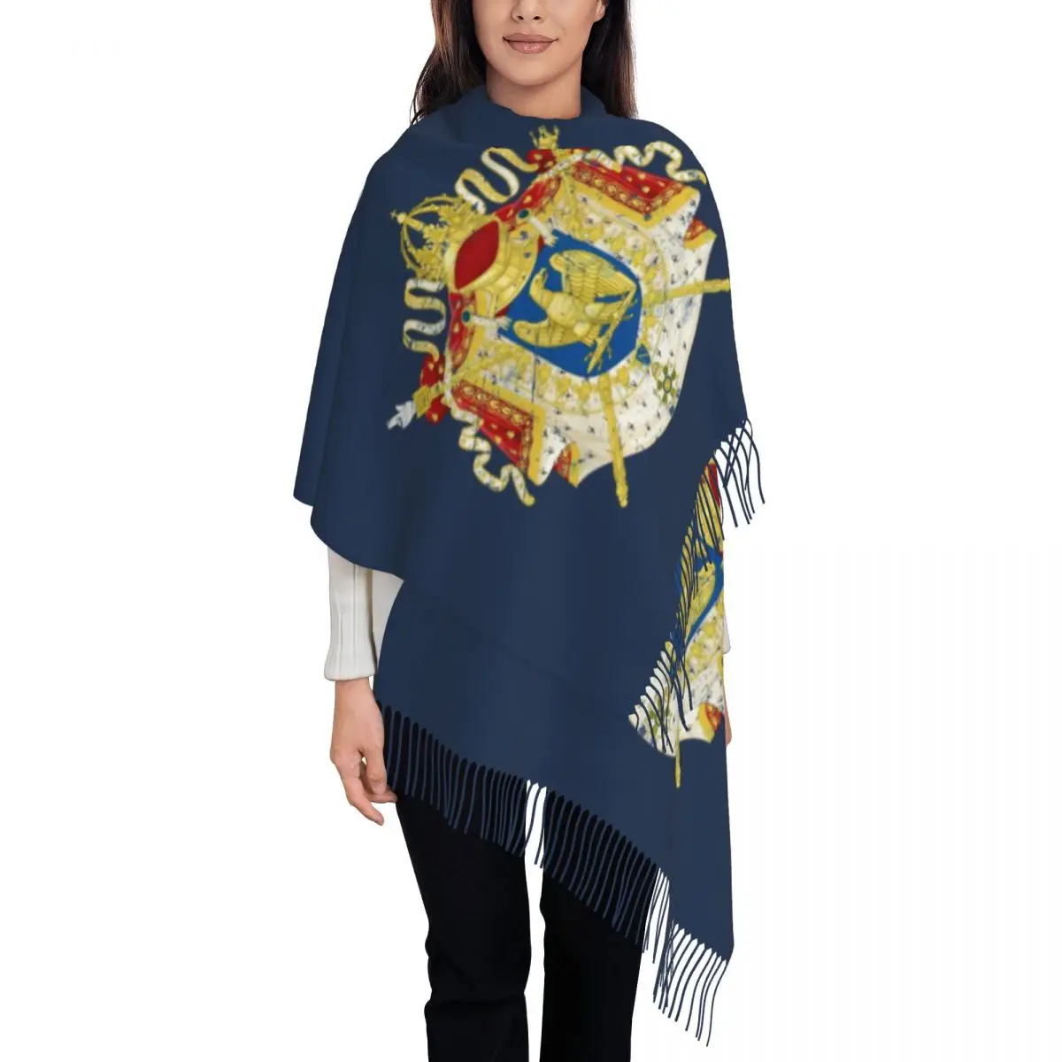 

Женские зимние теплые шали, женские шарфы с гербом Франции