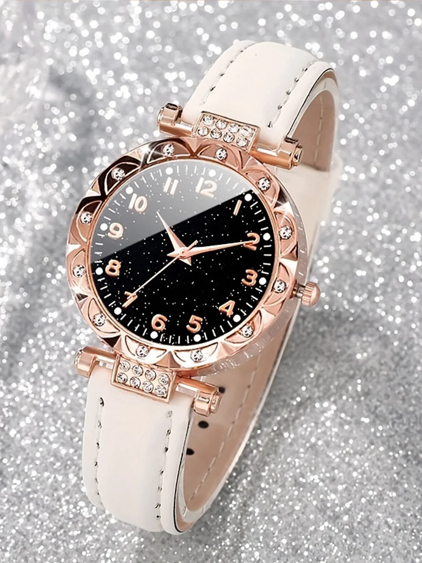 4ps Women's Fashion Casual Quartz Watch with Luminous Hands, Fresh Minimalist Matte Leather Design and Numeric Dial