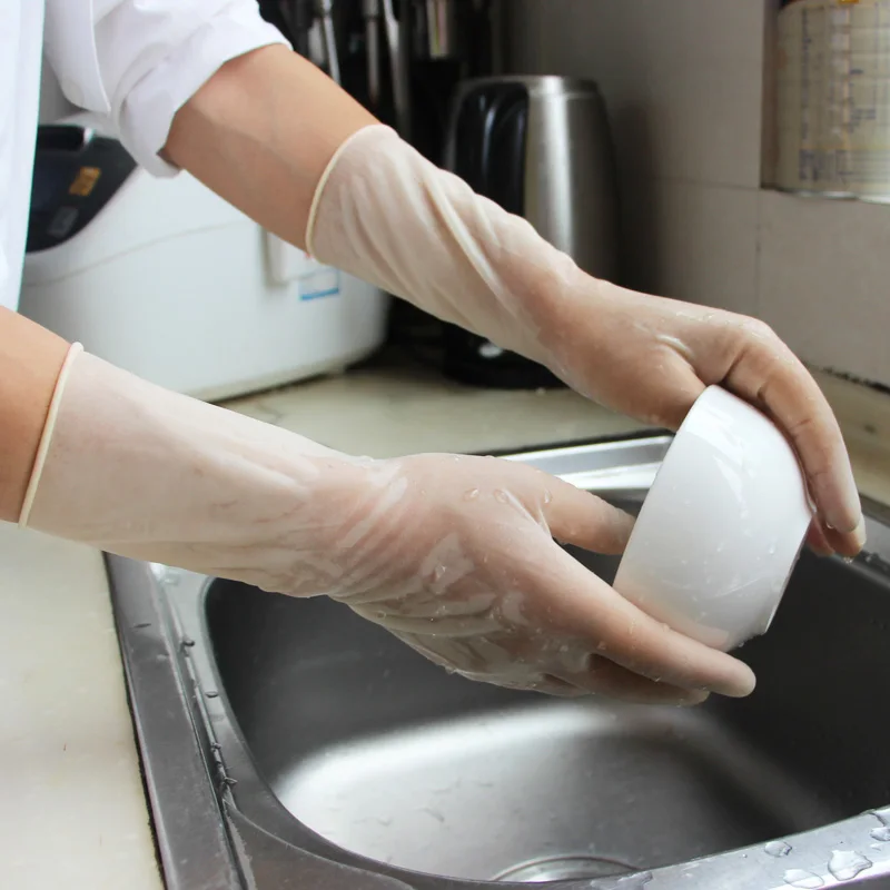 Dishwashing Cleaning Oil Resistance Acid and Alkali Resistant Durable Rubber  Kitchen Clean Tools  Latex Gloves