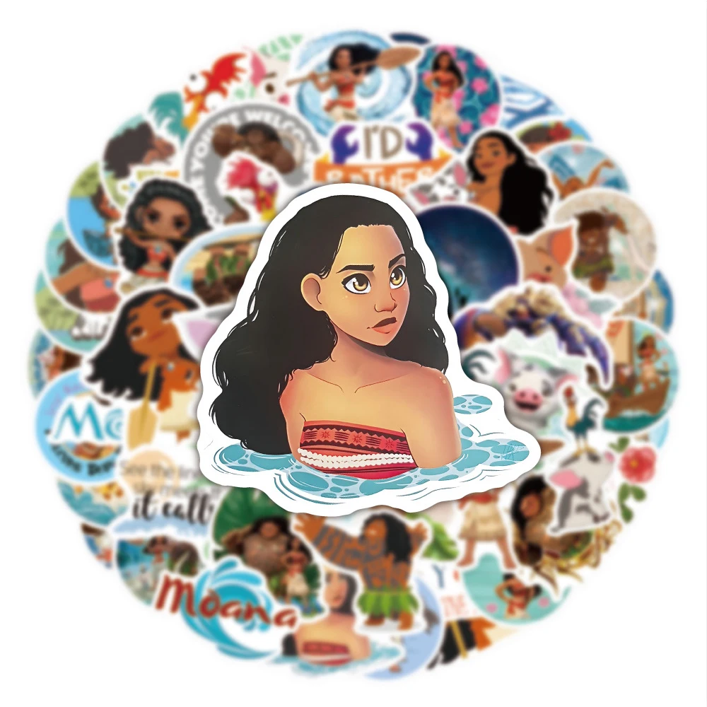 10/30/50PCS Disney Movie Moana Sticker Cartoon Graffiti Decoration Helmet Car Guitar Laptop Phone Case Waterproof Decal Kids Toy