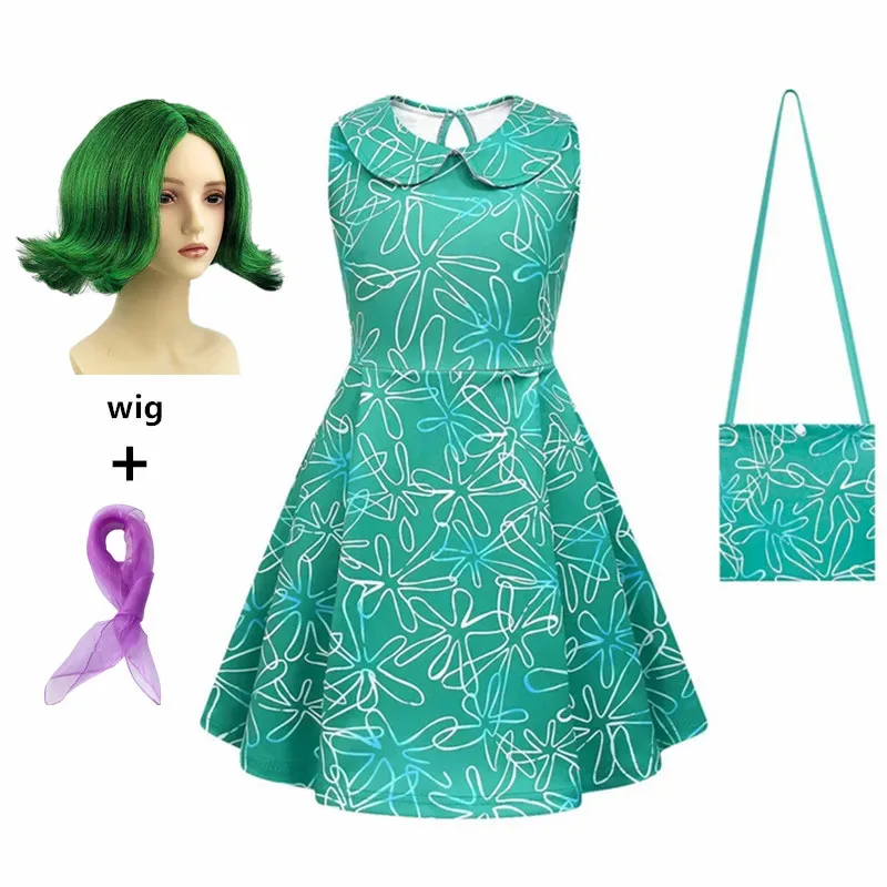 Anime Cosplay niños Cosplay película Inside Out2 joy Envy Disgust Cosplay disfraz para niñas niños vestido sin mangas salón 72th
