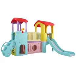 Popular Colorful Home Toddler Play Children Indoor Plastic Playhouse And Slide