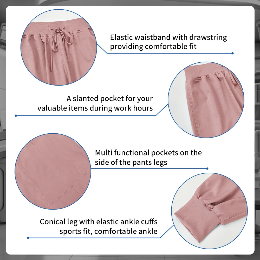 Nurse Uniform Elatic Solid Color Tops Pants Woman Dental Clinic Doctor Work Clothes Pet Hospital Vet Medical Uniforms Scrubs Set