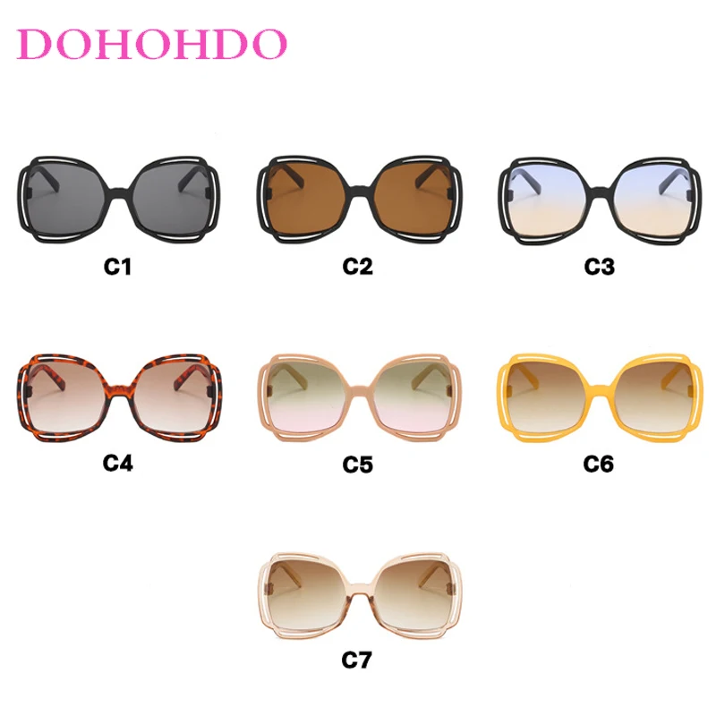 

Fashion Brand Designer Women Sunglasses Trendy Hollow Out Oversized Butterfly Frame Men Sunglass Summer Traveling Eyewear UV400