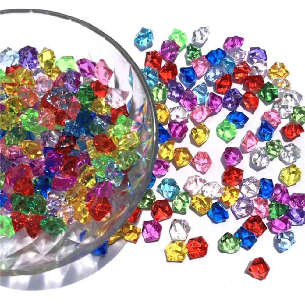 200pcs Acrylic Plastic Gem Stone Ice Rocks Table Scatter Vase Fish Tank Decoration Vase Landscaping Children Jewels