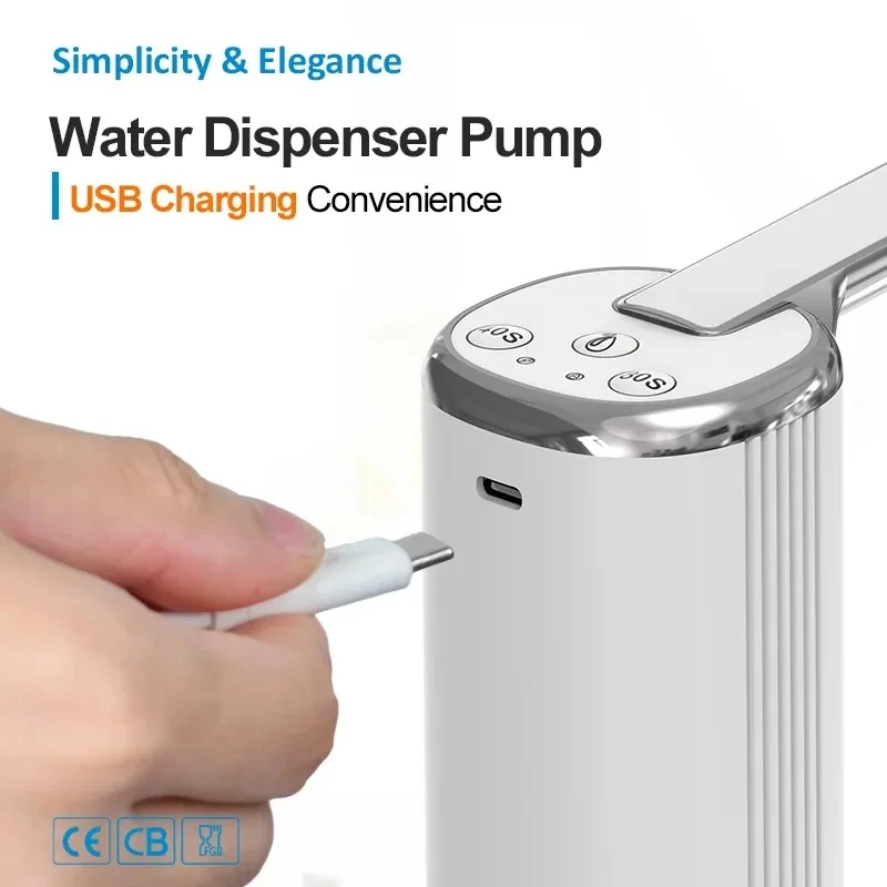 Water Dispensers Foldable Water Bottle Pump Automatic Dispenser Pump Button Control Portable Electric Water Dispenser for Home image 5