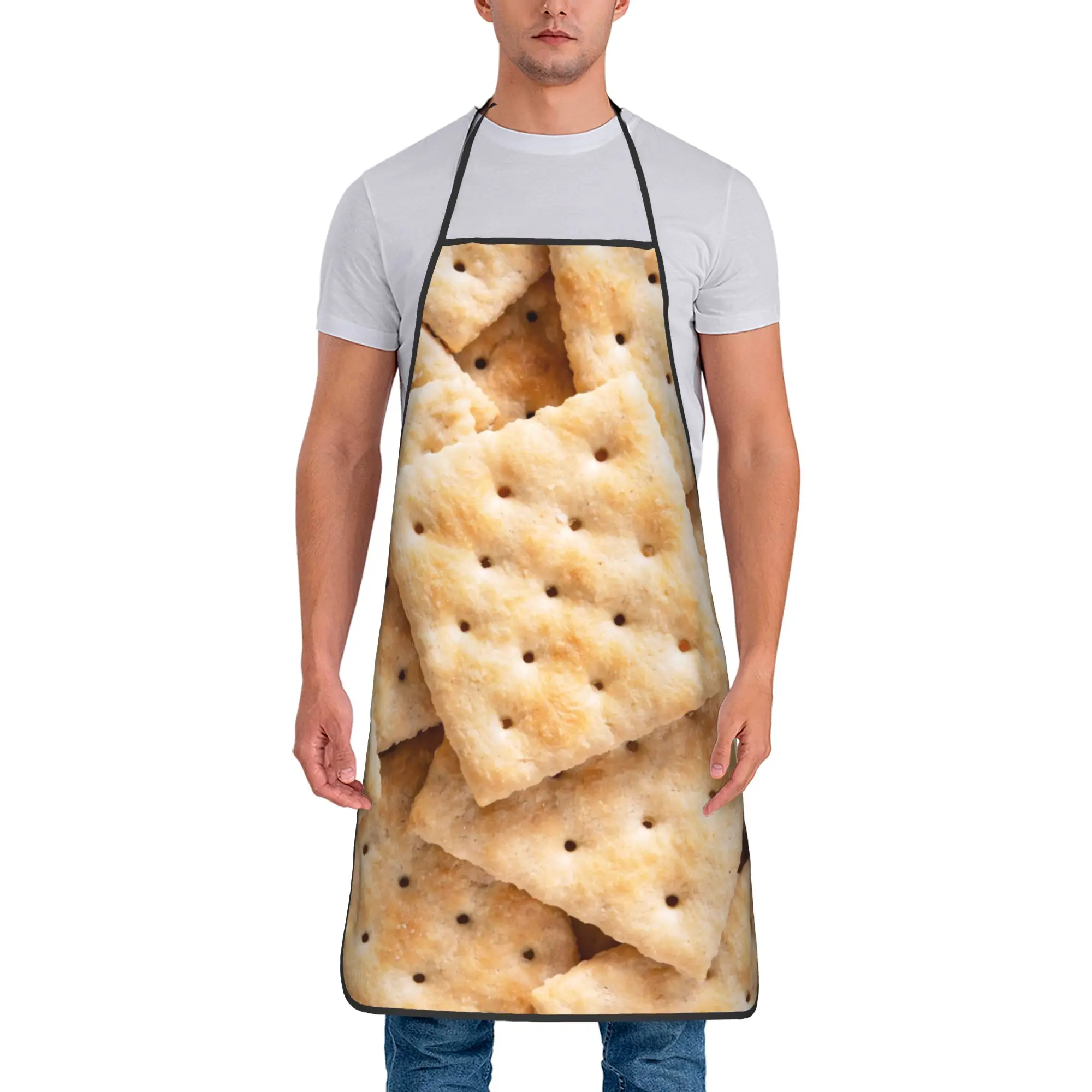 

Фартук с 3D-принтом еды для женщин и мужчин, полиэстер, маслоотталкивающий, модный, для взрослых, для приготовления пищи, для ресторана