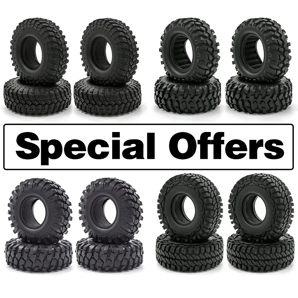 

4pcs 1.9 Inch Rubber Tyre 96-108-115mm For 1/10 Rc Crawler Car Trax Trx4 Axial Scx10 Wraith Rc4wd Yikong Rgt Wrangler 1.9 Wheel