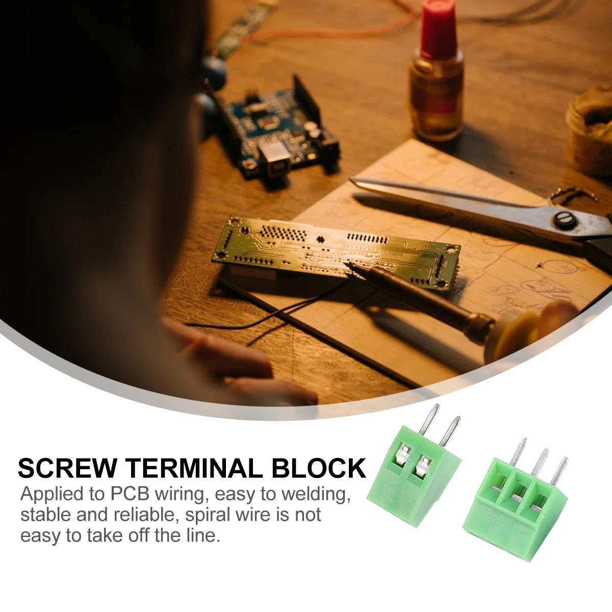 

50 pcs 2.54Mm Pitch Straight Pin 2P 3P Screw Terminal Block Connector For Pcb Wiring Brass Guide Flame Retardant Terminal Block