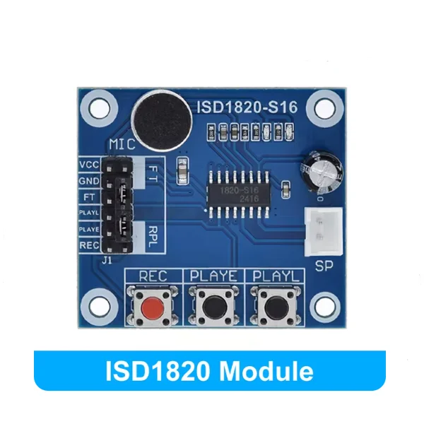 ISD1820 Recording Module Voice Module Voice Board Phone Module Board with Microphone + 0.5W Speaker