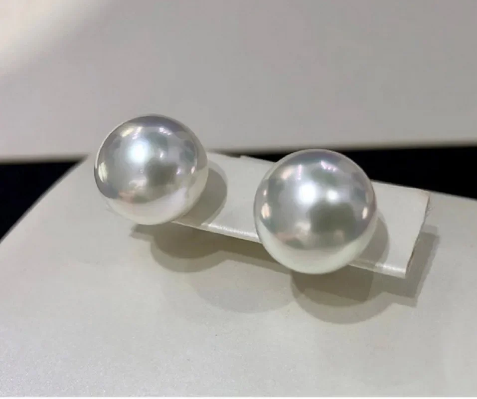 Pair of 8-9mm White Round Loose Pearl Undrilled Women Wedding Party Jewelry Accessories Necklace Earring Bracelet Ring Pendant