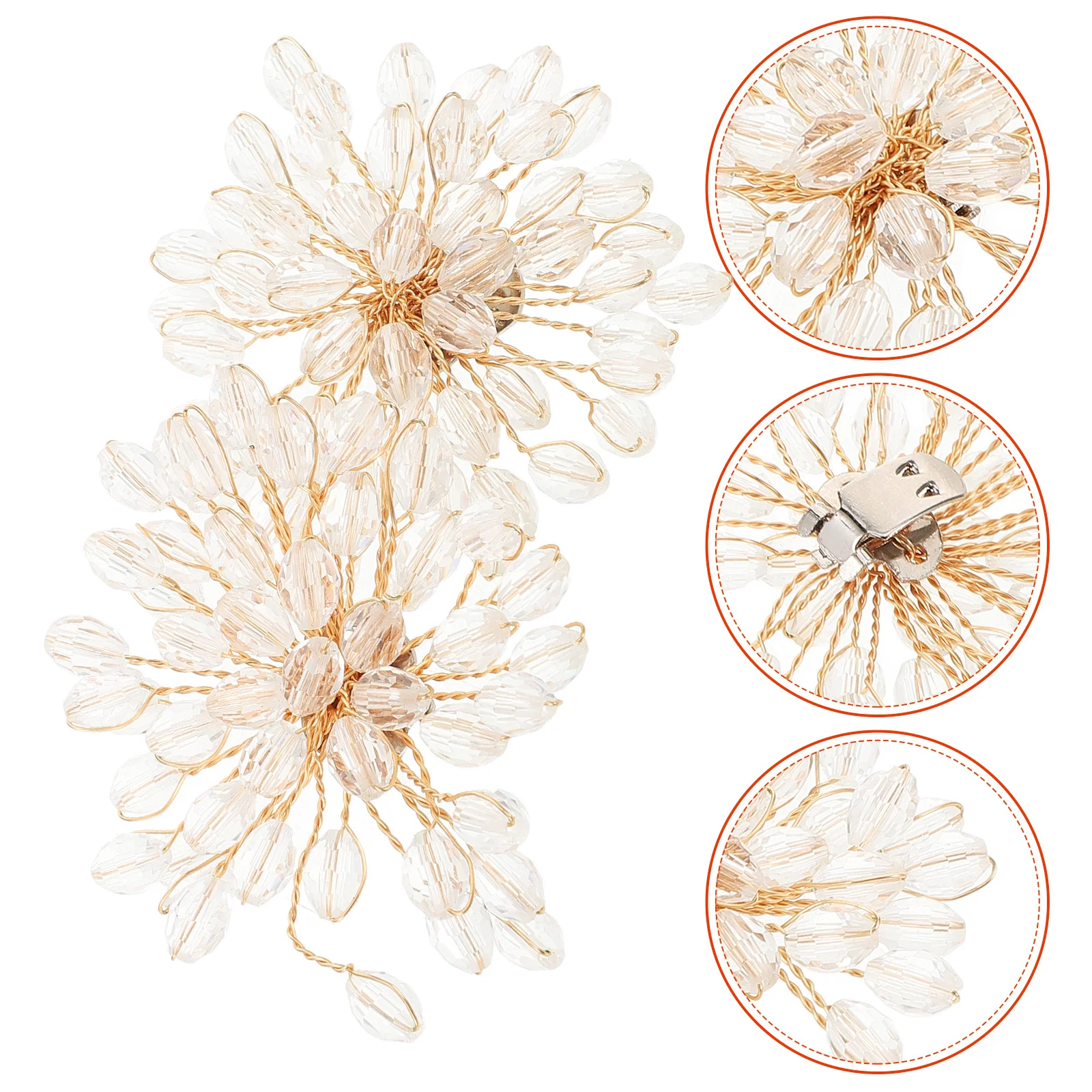 

Handmade Flower Shoes Clip Bridal Clips Buckle Accessory Transparent Flowers Accessories