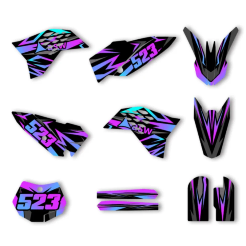 

Powerzone For KTM SX65 SX 65 2009-2015 Custom Motorcycle Decals Stickers Kits Number Name Background Custom