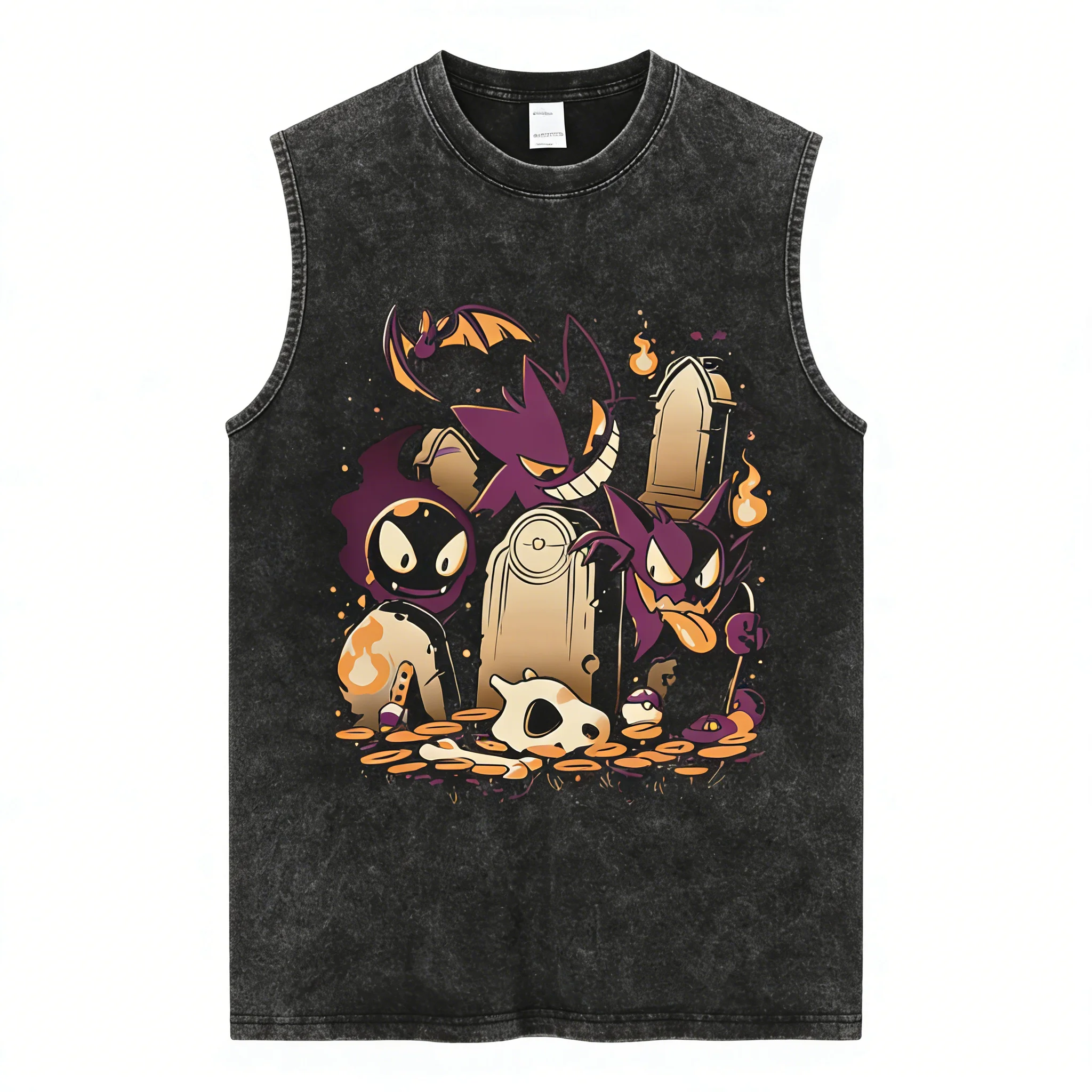 Sommer 2026 Harajuku Cartoon Warrior Gym Tanktop für Herren und Damen Y2k Gewaschenes Loses Ärmelloses Shirt Streetwear Hip Hop Lässiges Workout-Oberteil – Detail 22