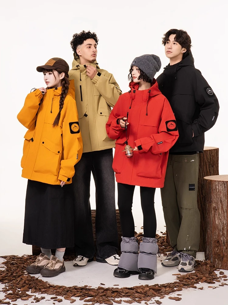 

ex Loose Fit Hooded Jaet Outdoor Windproof Waterproof Polyester Long Sve Zipper Closure Youth Sle Spring Autumn Ja...