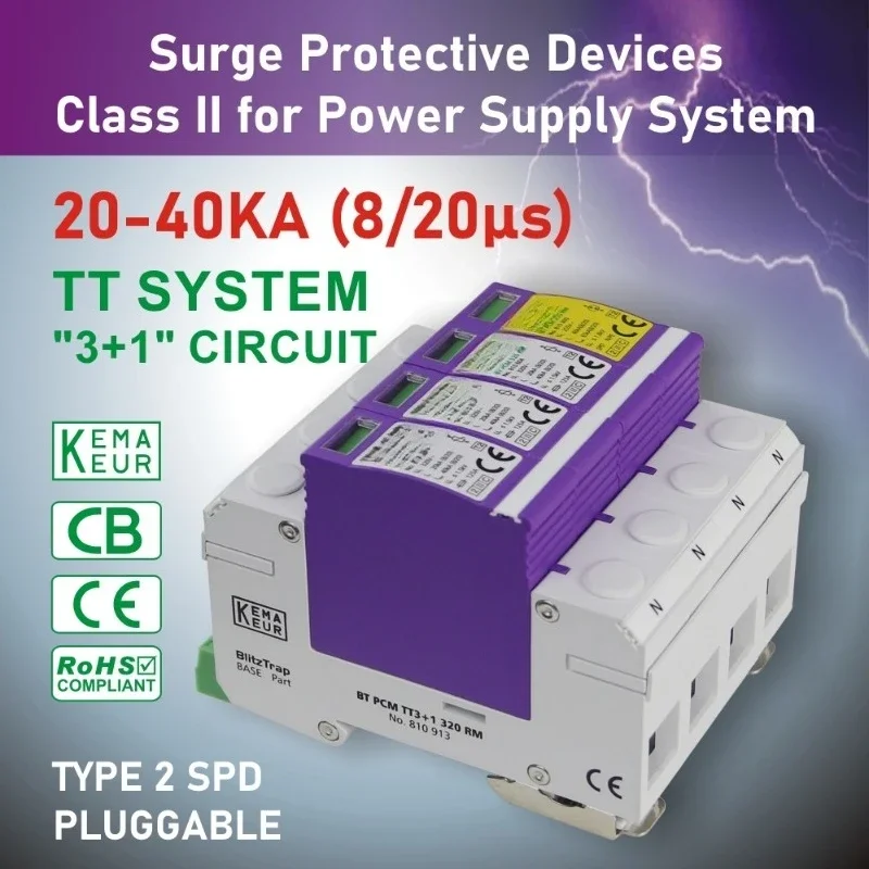 150 فولت 275 فولت 320 فولت 385 فولت التيار المتناوب T2 3 P + N TT3 + 1 SPD 20kA 40kA مصدر الطاقة الجهد المنخفض ثلاث مراحل عرام القامع المعدات