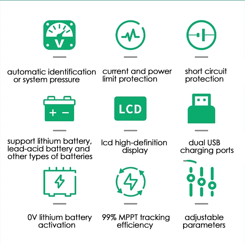 80/100/120A WIFI MPPT Solar Charge Controller 12-48V Auto Photovoltaic RV Home Energy Storage Control System Battery Regulator