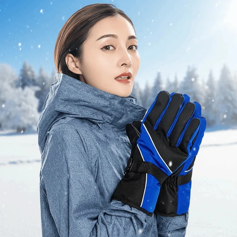 

Лыжные перчатки из полипропилена и хлопка, мягкие ветрозащитные перчатки унисекс с защитой от брызг воды, противоскользящие утолщенные варежки с защитой от потери пальцев