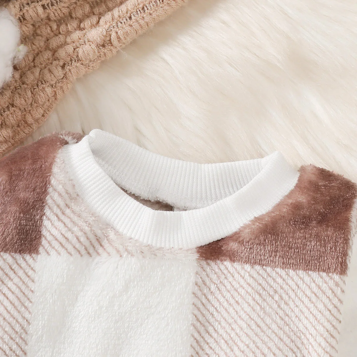 طفل الفتيان والفتيات الشتاء أفخم الملابس مجموعة طويلة الأكمام منقوشة أعلى + السراويل 2 قطعة الملابس الدافئة وتتسابق ل 3-24 أشهر طفل صبي