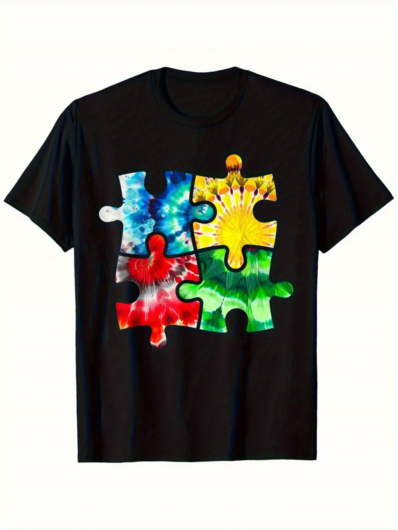 Men' Autism Awareness for Adult Males T-Shirt - Soft Comfortable Casual Wear with Autism Symbol, Machine Washable, Ideal Gift Su