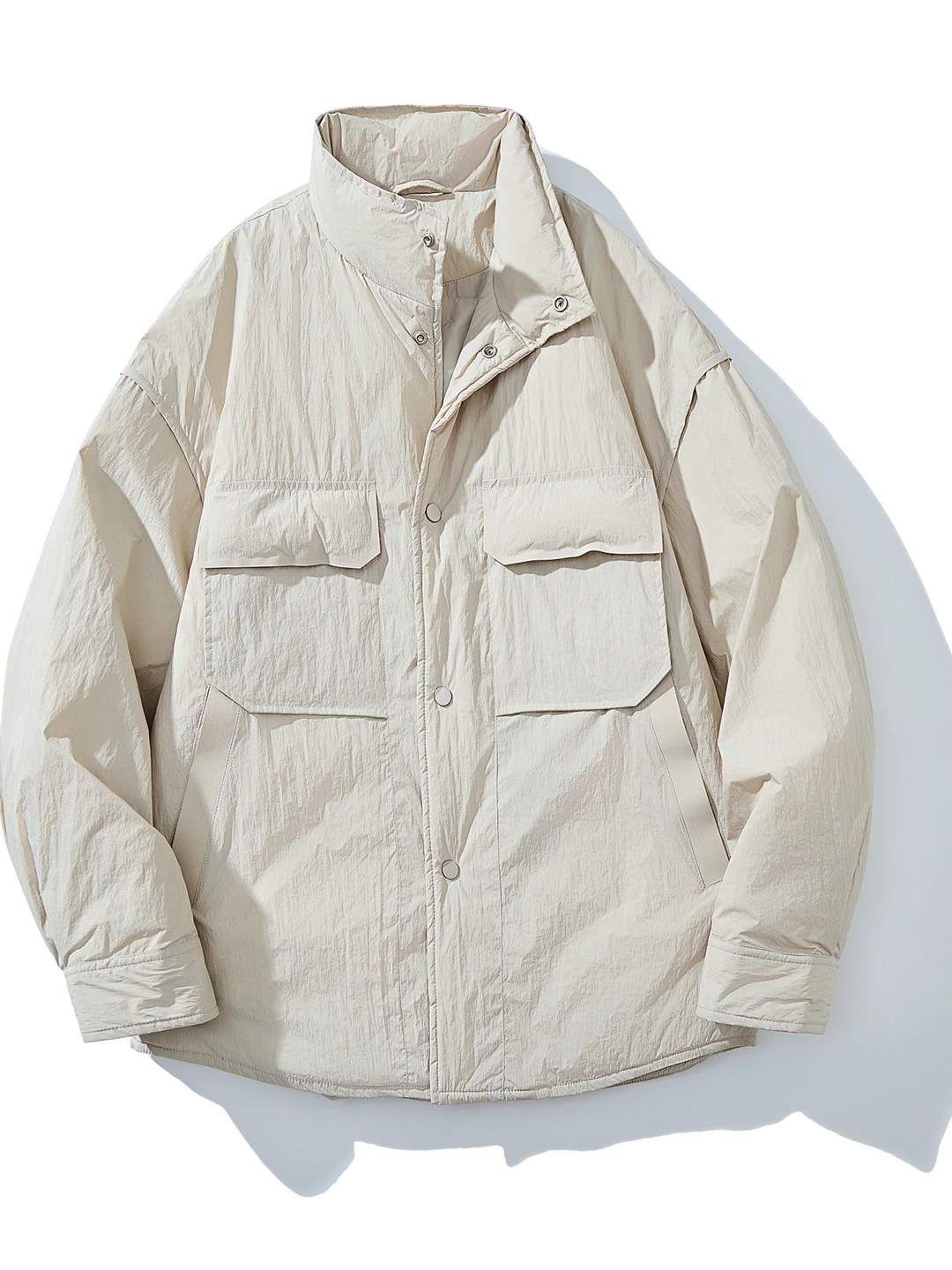 

Men's Winter Lightweight Puffer Jaet Stand Collar Casual American Workwear Faionable Versatile ort Length Nylon Fabric