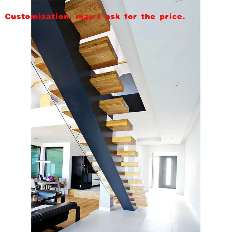custom.VIKO 2026 Modern Home Use Stairs Mono Stringer Straight Staircase Design