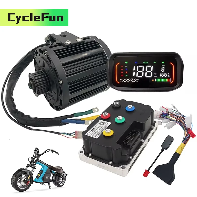 

QS138 4KW 90H PMSM Mid Drive Motor With FarDriver ND72530 Sine Wave Controller And N7 Display For Electric Motorcycles Scooter