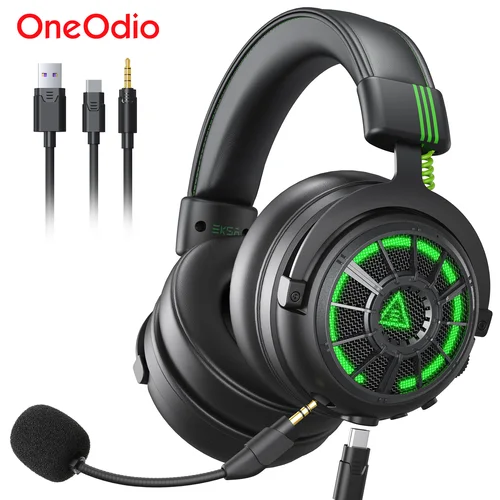 Oneodio EKSA StarEngine Pro auriculares para juegos por cable 7,1 auriculares envolventes para PC Gamer con micrófono ENC USB/tipo C/3,5mm para PS4 PS5 Xbox