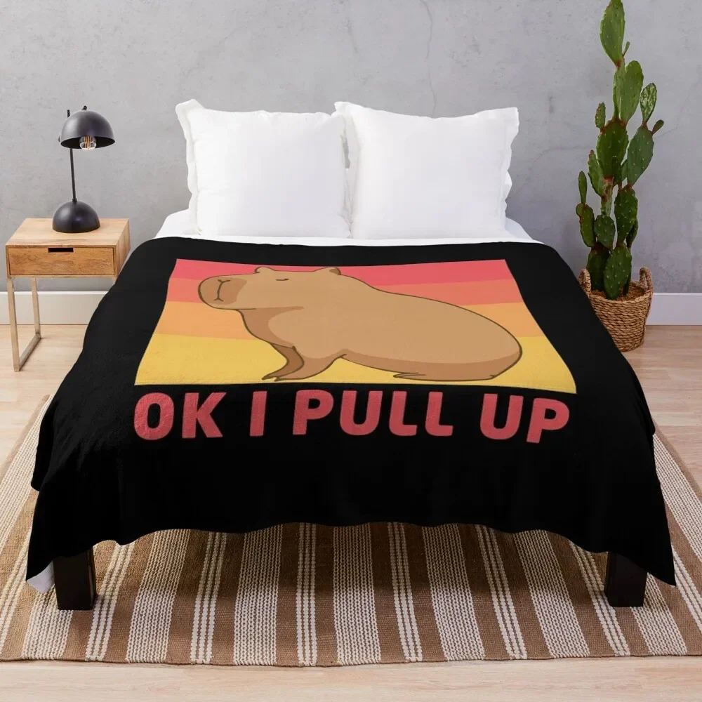 

Ok I Pull Up Capybara Throw Blanket Summer blankets ands Blankets For Baby warm for winter Blankets