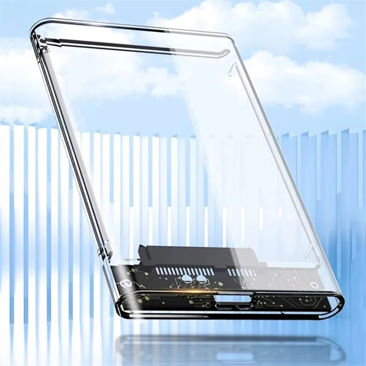 ABLQ 2.5 Inch HDD SSD Case SATA to USB 3.1 Type C 4TB Transparent External Hard Drive Housing Compatible UASP SATA III Laptop
