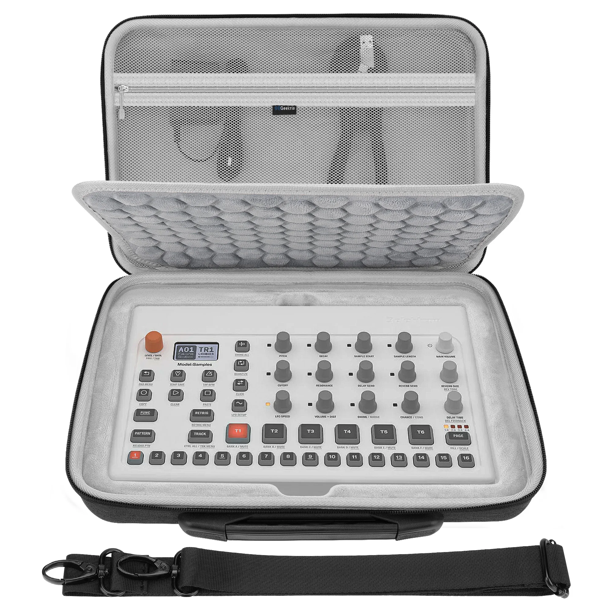 Geekria Audio Interface Carrying Case, Compatible Elektron Model Samples / Model Cycles, EVA Hard Shell Portable Travel Bag