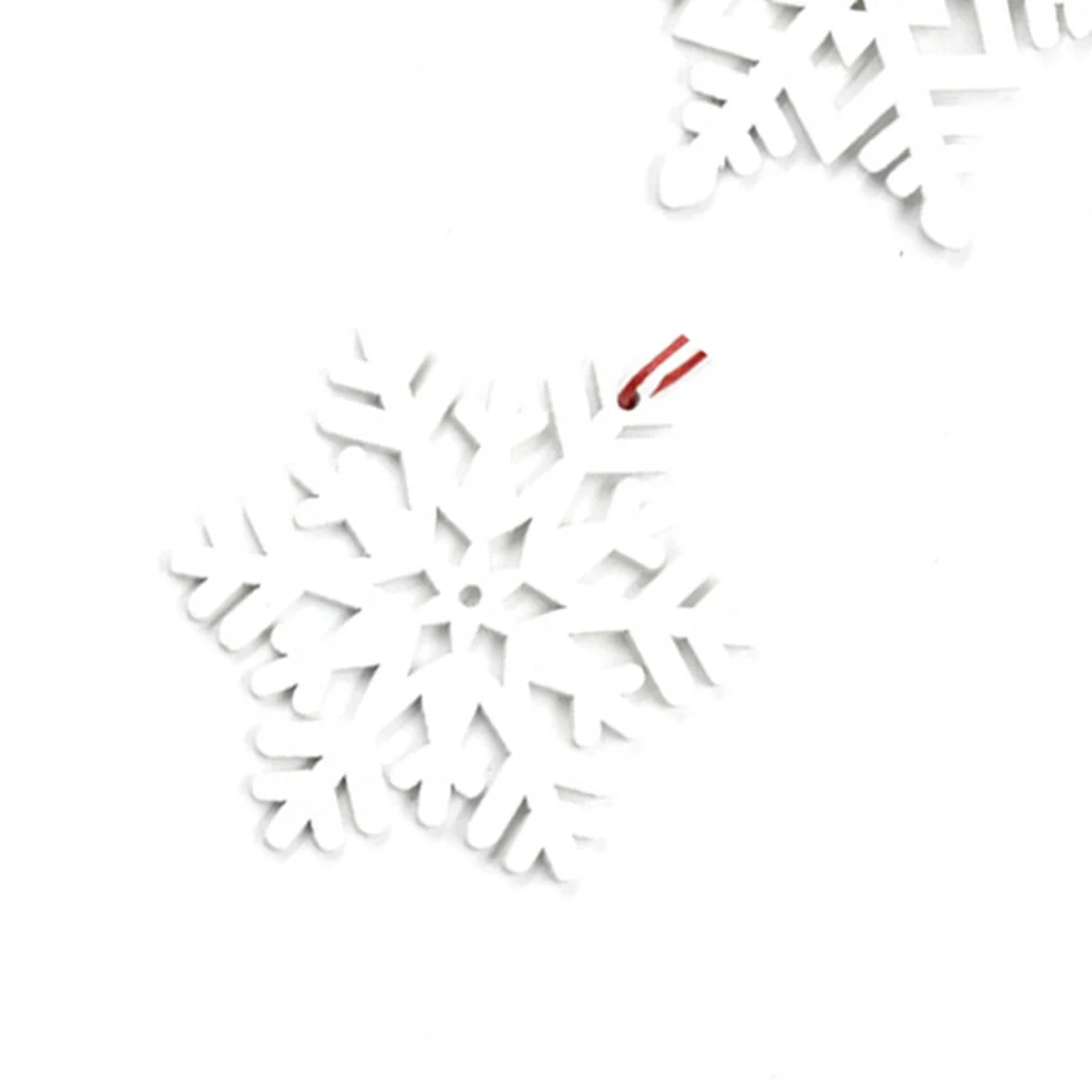 

12Pcs Christmas Tree Hanging Decor Snowflake Design Wooden Ornaments Festive Party Decoration for Window Garden Courtyard