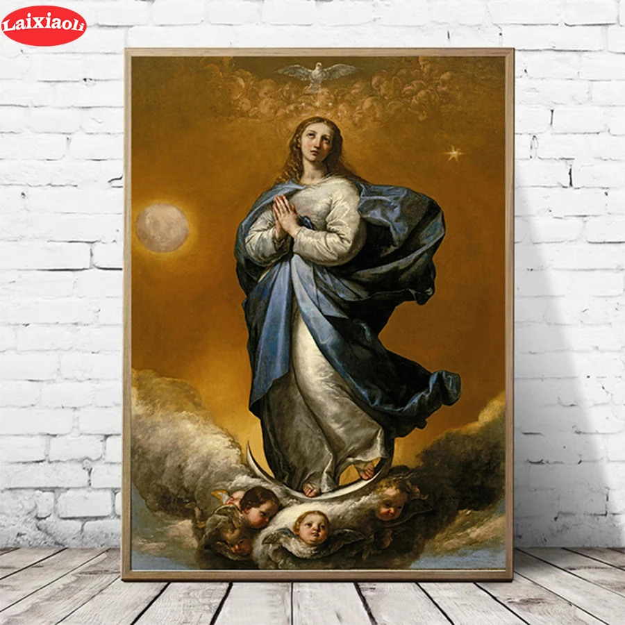 5D DIY Diamond Embroidery Classical The Virgin Mary Catholicism Full Kits Diamond Painting Cross Stitch Decor For Home