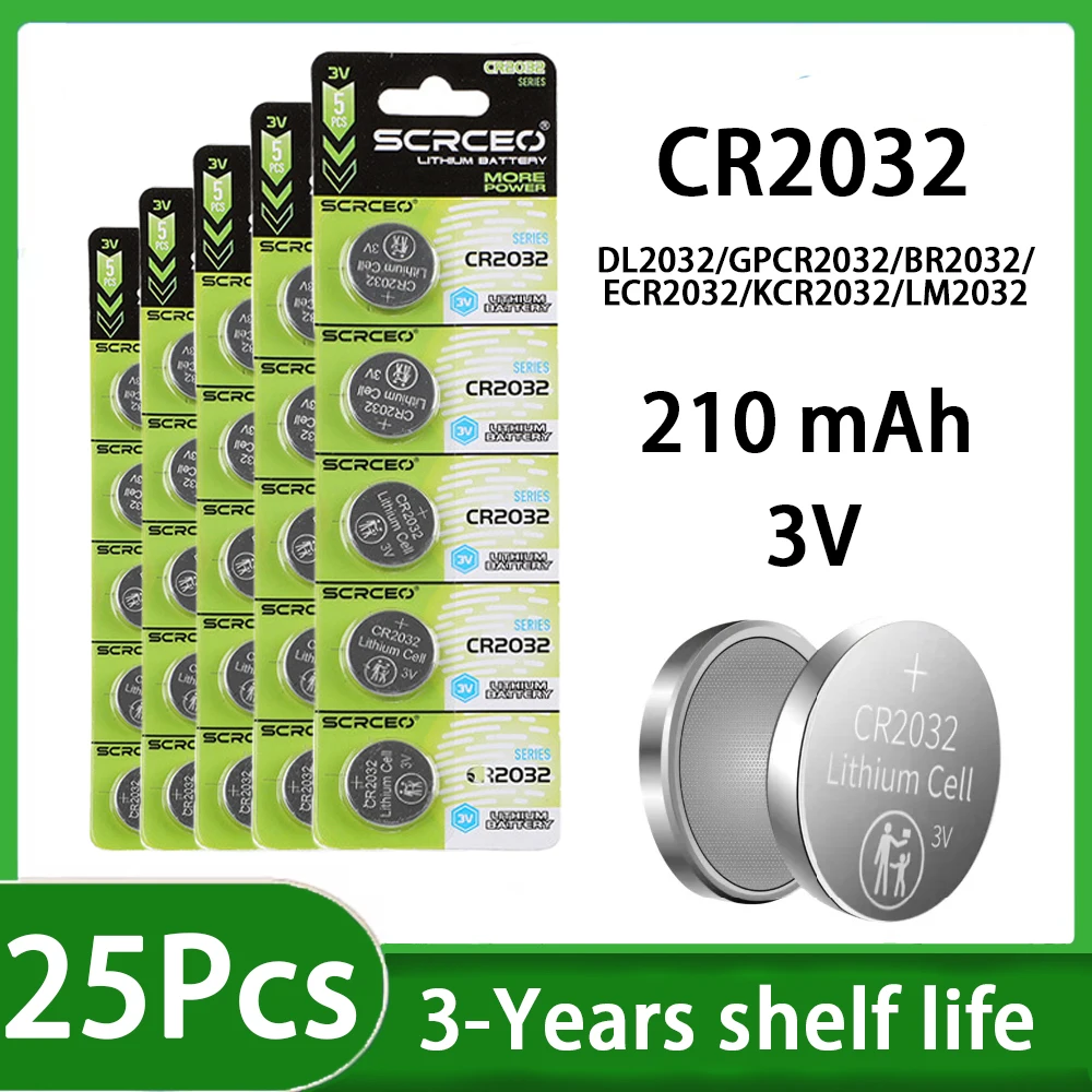 5-100 Pz 3 V CR2032 Cella a Moneta cr 2032 DL2032 KCR2032 BR2032 Batteria per Auto Giocattolo di Controllo Remoto Elettronica a Moneta