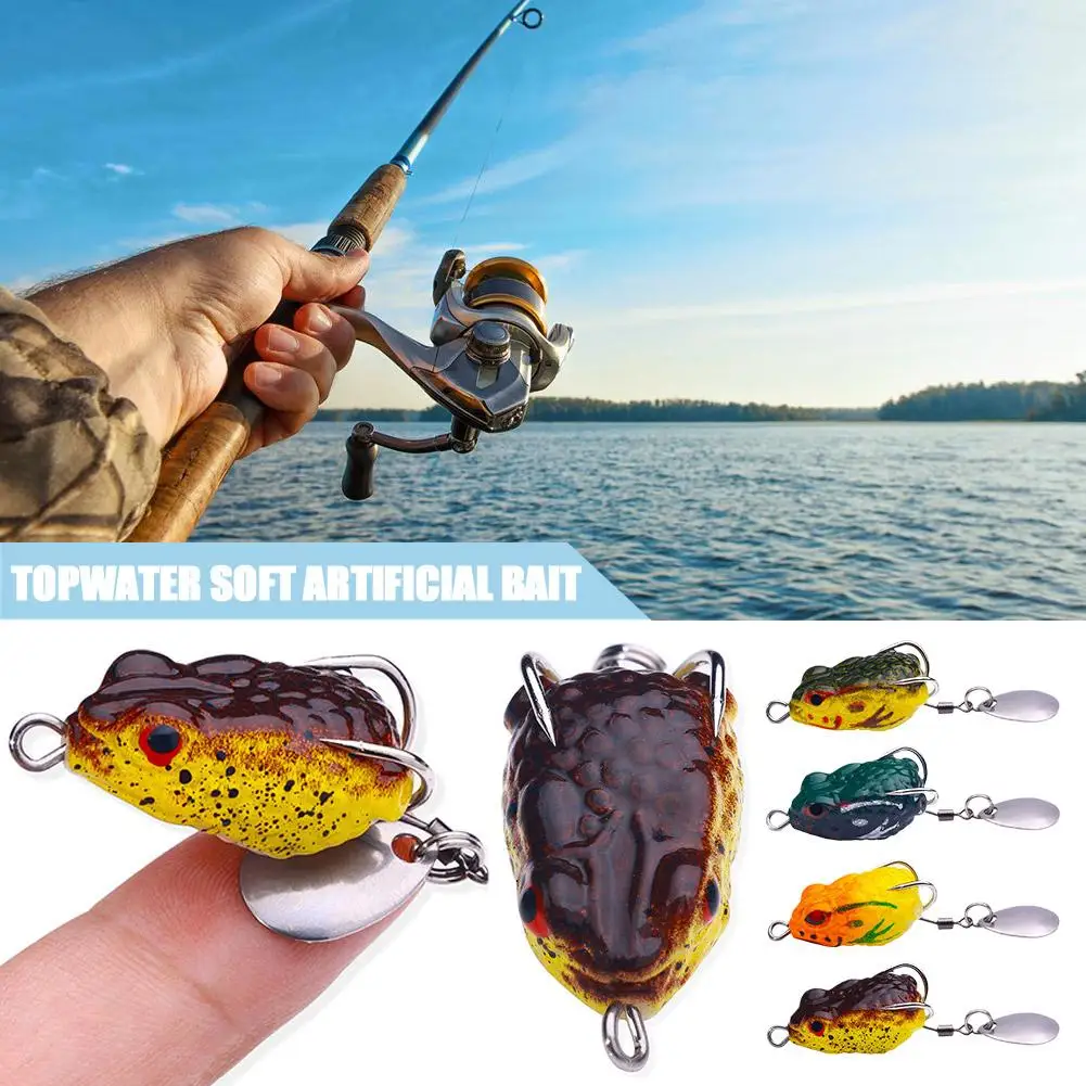 Mini Frog Soft Bait 25mm 3g Double Hide Hook Fishing Frog Bait Artificial Bionics Sequin Thunder Lure Frog Lure Lifelike X9H6