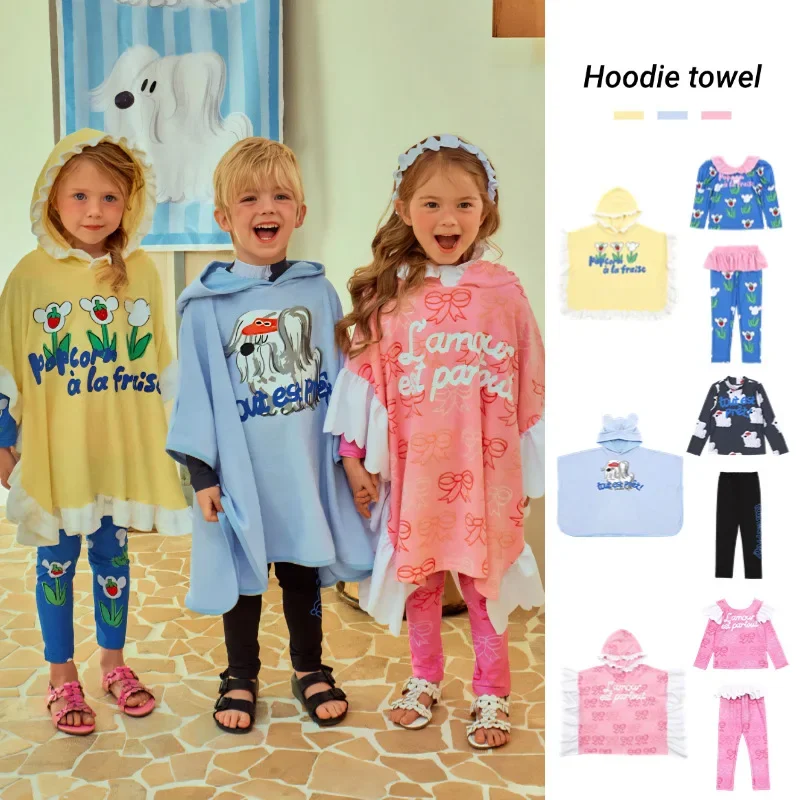 

Детский купальник, новинка лета 2023, розовый модный солнцезащитный купальник с принтом для девочек, быстросохнущая пляжная одежда с длинными рукавами