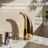 400ML Automatic Soap Dispenser 4-Speed Adjustable Battery-Operated Touchless Sensor Bathroom Gold Silver Hand Sanitizer