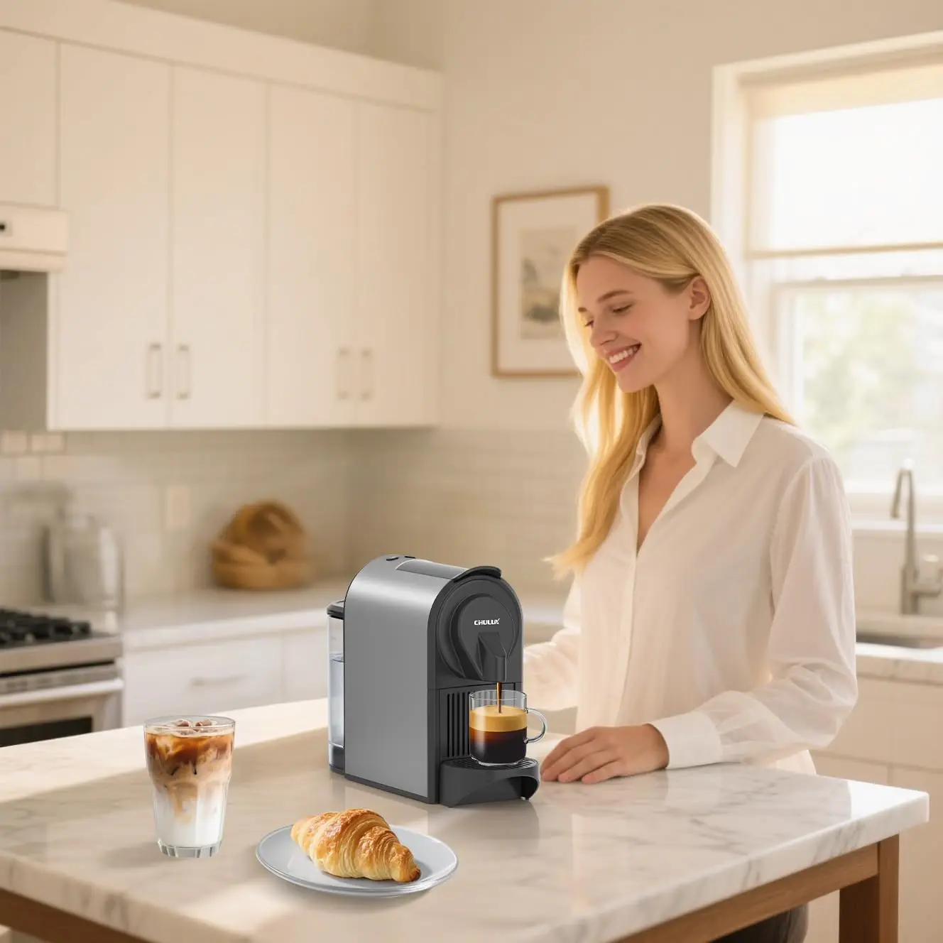 [سعر مخفض! ماكينة اسبريسو مدمجة، ماكينة صنع قهوة فردية 20 بار، مقاسات تحضير مزدوجة للإسبريسو ولونغو، راب 1400 وات