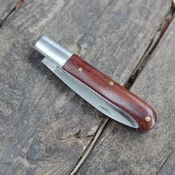Practical and Versatile German Classic European Style Exquisite Wooden Handle Lockless Folding Sharp Fruit Knife